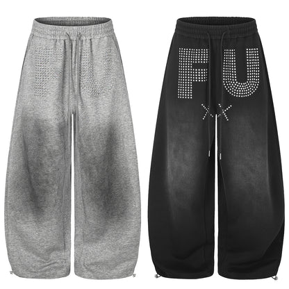 Studded Washed Baggy Barrel Sweatpants detail image 4