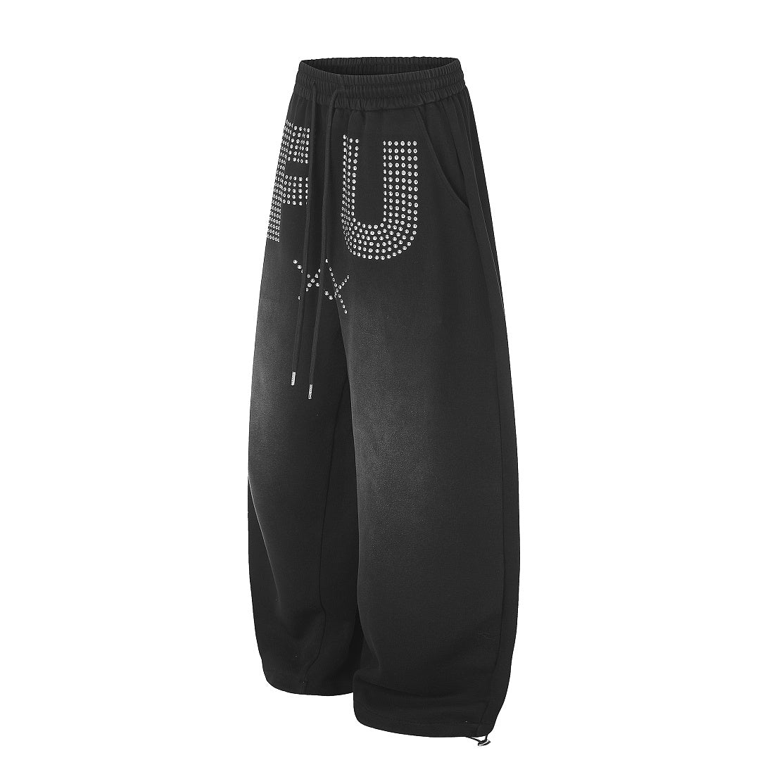 Studded Washed Baggy Barrel Sweatpants detail image 7