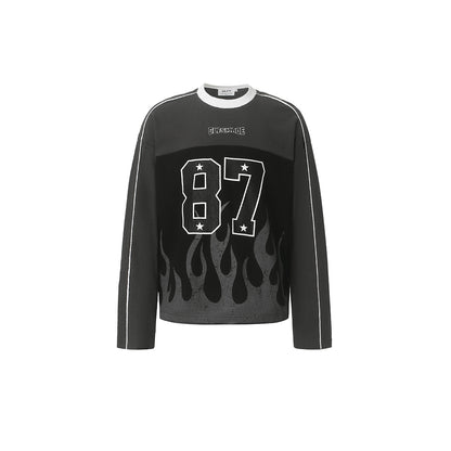 Flame Graphic Long Sleeve Sweatshirt Black product image