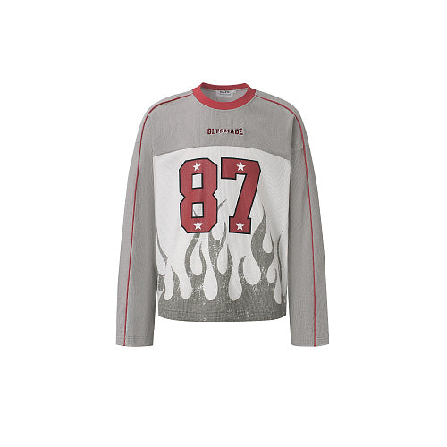 Flame Graphic Long Sleeve Sweatshirt Gray product image