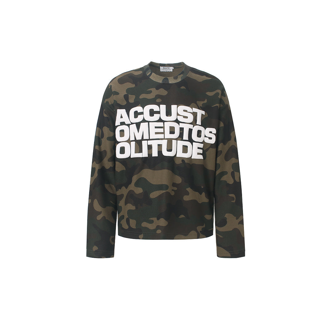 Camo Slogan Graphic Long Sleeve Sweatshirt Camo product image