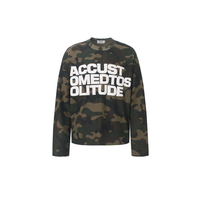 Camo Slogan Graphic Long Sleeve Sweatshirt Camo product image
