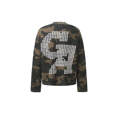 Camo Slogan Graphic Long Sleeve Sweatshirt detail image 3