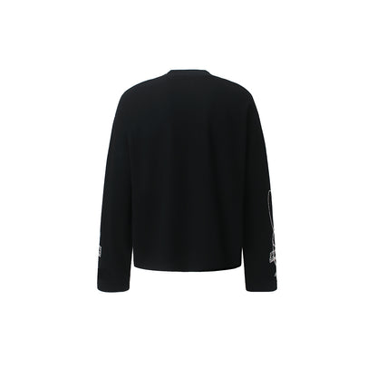 Washed Abstract Sleeve Graphic Long Sleeve Sweatshirt detail image 3