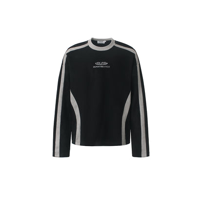 Contrast Side Panel Long Sleeve Sweatshirt Black product image