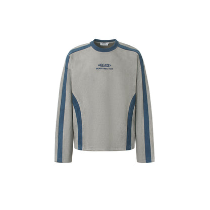 Contrast Side Panel Long Sleeve Sweatshirt Gray product image