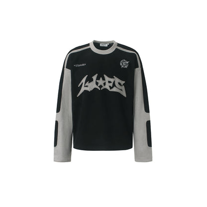 Contrast Panel Gothic Logo Long Sleeve Sweatshirt Black product image