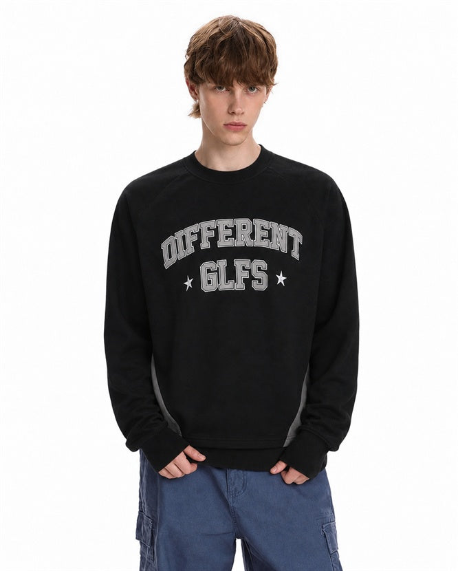 Collegiate Letter Star Graphic Long Sleeve Sweatshirt model image