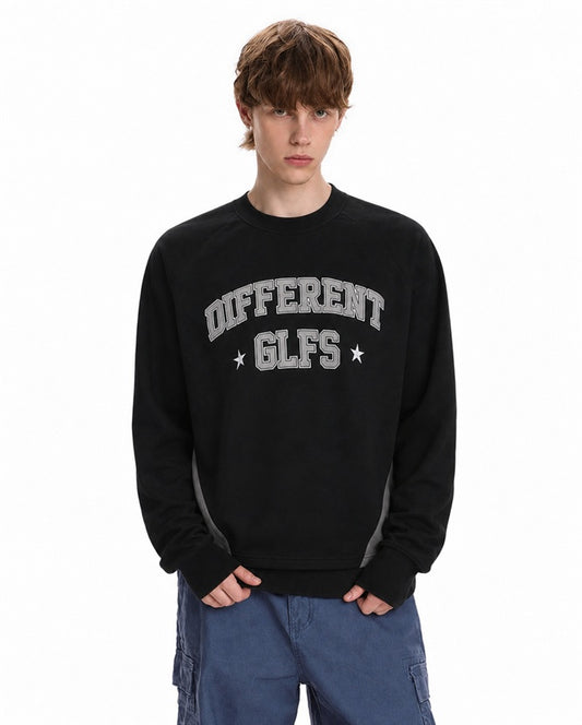 Collegiate Letter Star Graphic Long Sleeve Sweatshirt model image