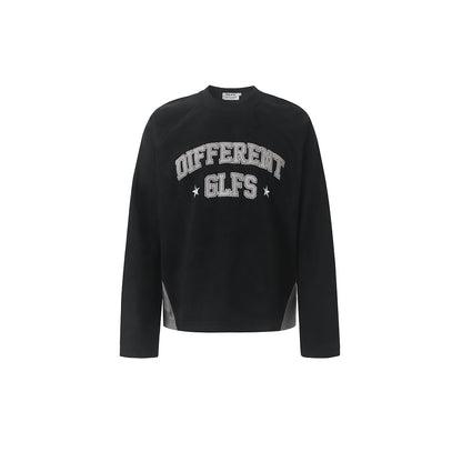 Collegiate Letter Star Graphic Long Sleeve Sweatshirt Black product image