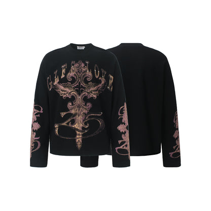 Ornamental Cross Graphic Long Sleeve Sweatshirt detail image 4