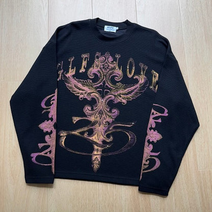 Ornamental Cross Graphic Long Sleeve Sweatshirt detail image 7