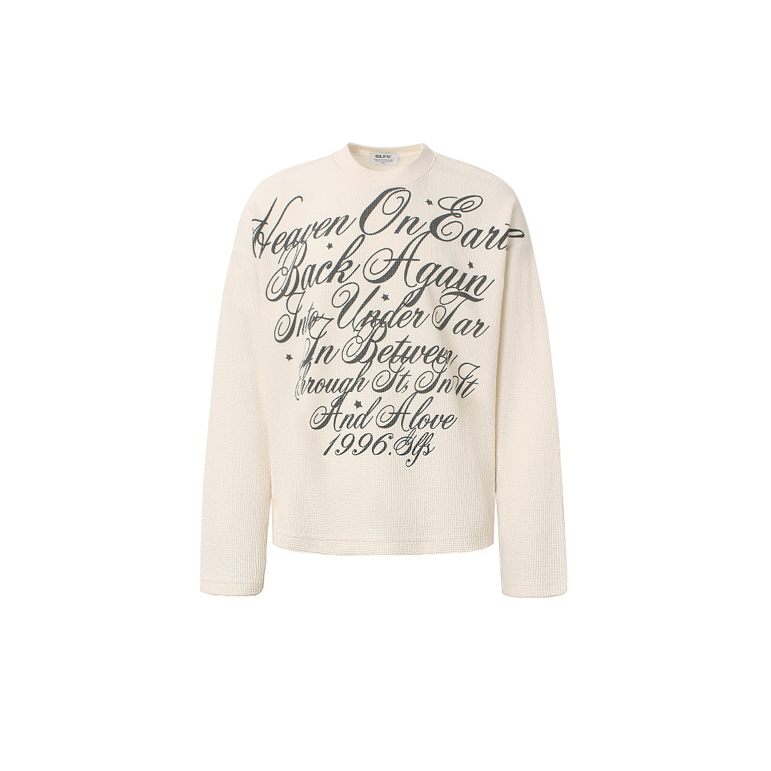 Script Star Graphic Long Sleeve Sweatshirt Beige product image