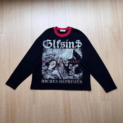 Distressed Collage Graphic Long Sleeve Sweatshirt detail image 6