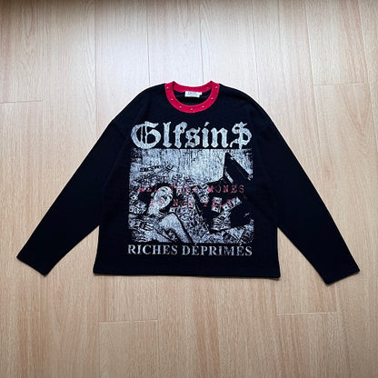 Distressed Collage Graphic Long Sleeve Sweatshirt detail image 6
