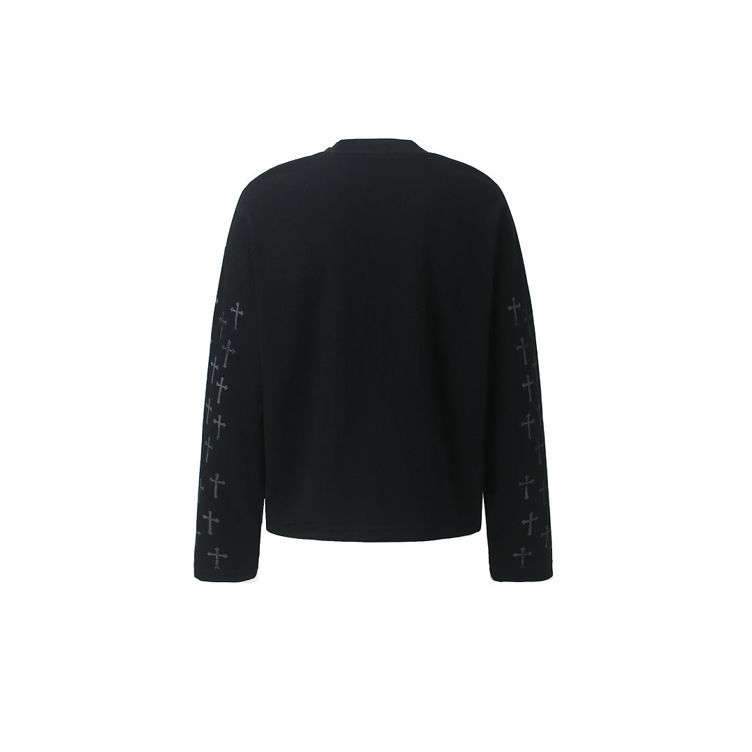 Handwritten Cross Graphic Long Sleeve Sweatshirt detail image 4