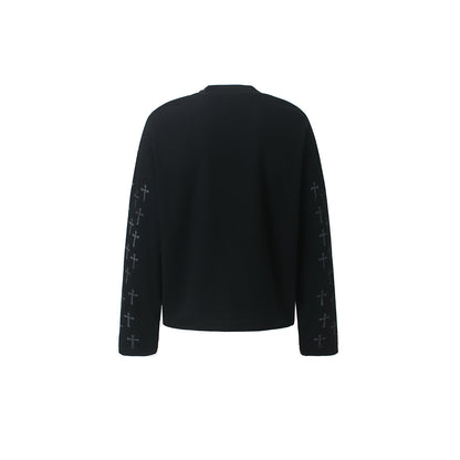 Handwritten Cross Graphic Long Sleeve Sweatshirt detail image 4