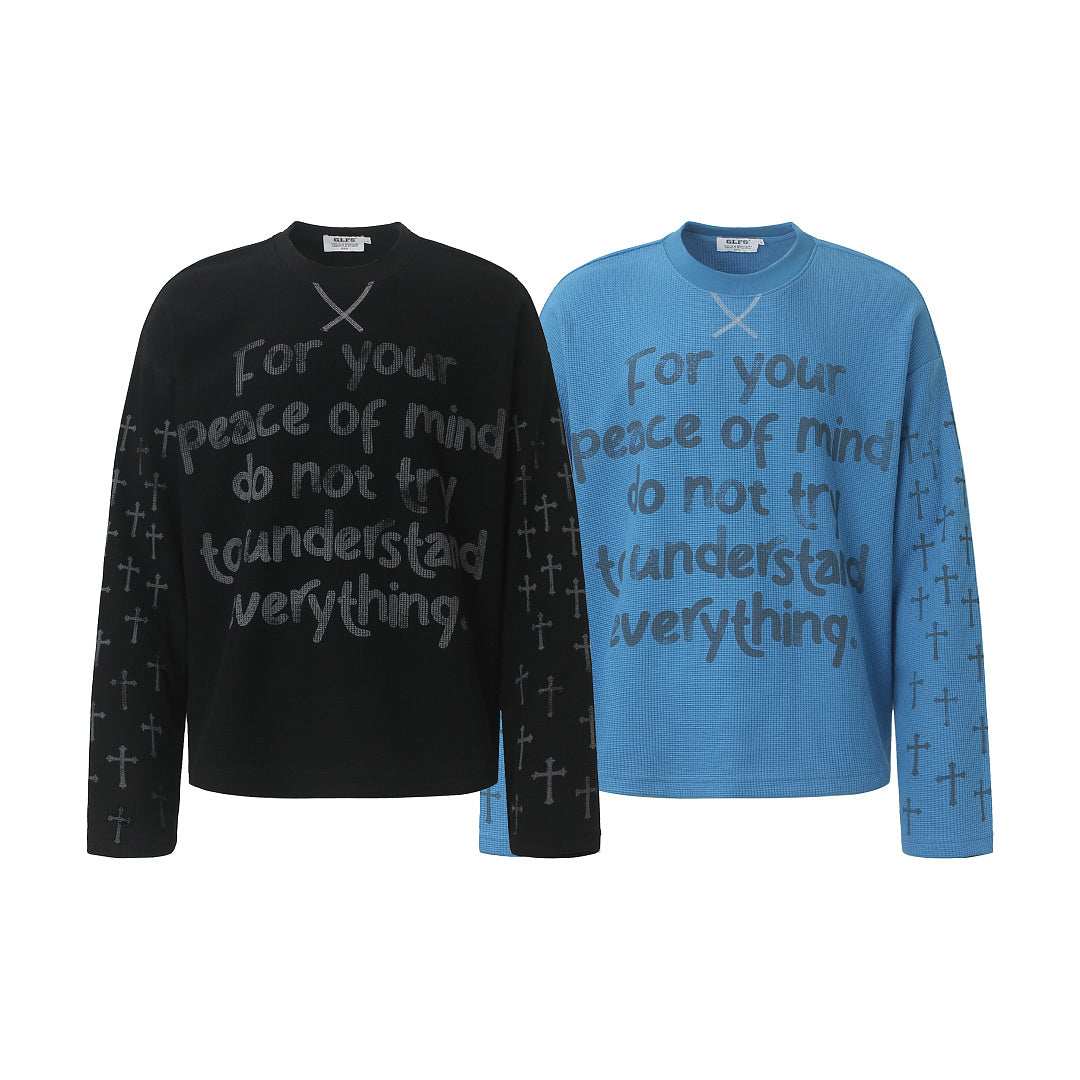 Handwritten Cross Graphic Long Sleeve Sweatshirt detail image 6