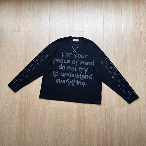 Handwritten Cross Graphic Long Sleeve Sweatshirt detail image 8
