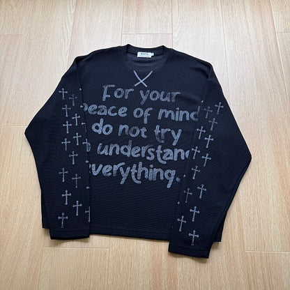 Handwritten Cross Graphic Long Sleeve Sweatshirt detail image 9
