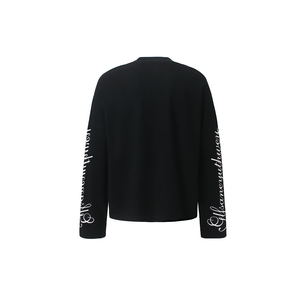 Sleeve Embroidery Leopard Print Long Sleeve Sweatshirt detail image 4