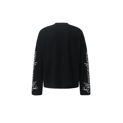 Sleeve Embroidery Leopard Print Long Sleeve Sweatshirt detail image 4