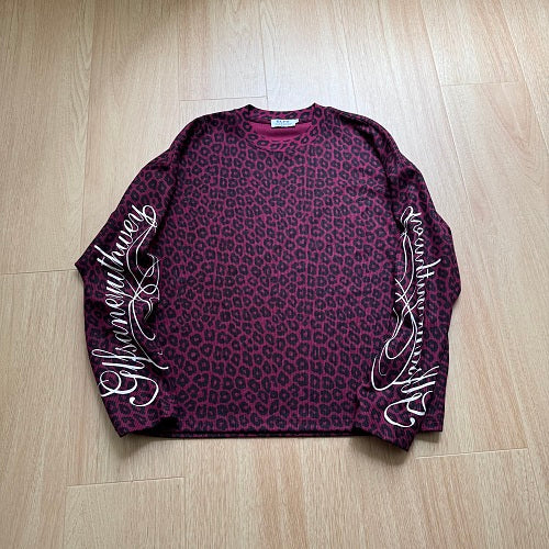 Sleeve Embroidery Leopard Print Long Sleeve Sweatshirt detail image 9