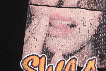 Collage Portrait Graphic Long Sleeve Sweatshirt detail image 5
