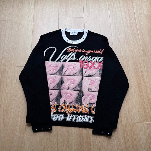 Collage Portrait Graphic Long Sleeve Sweatshirt detail image 8
