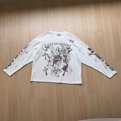 Angel Cross Graphic Long Sleeve Sweatshirt detail image 7