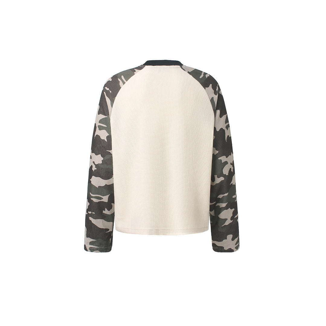 Camo Sleeve Dragon Graphic Long Sleeve Sweatshirt detail image 3