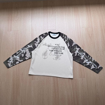 Camo Sleeve Dragon Graphic Long Sleeve Sweatshirt detail image 5