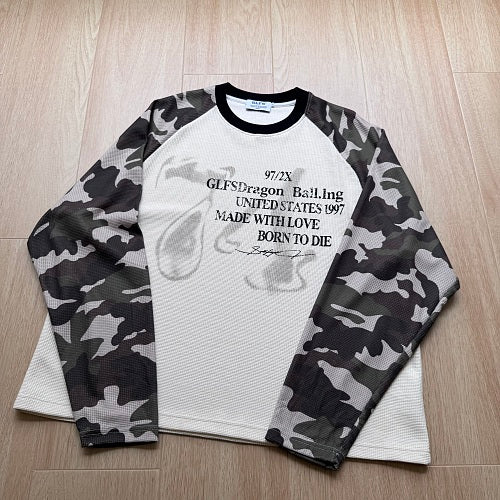 Camo Sleeve Dragon Graphic Long Sleeve Sweatshirt detail image 7