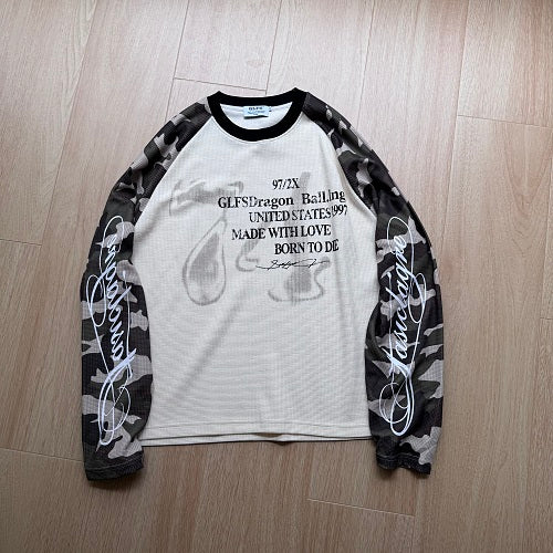 Camo Sleeve Dragon Graphic Long Sleeve Sweatshirt detail image 9