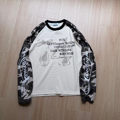Camo Sleeve Dragon Graphic Long Sleeve Sweatshirt detail image 9