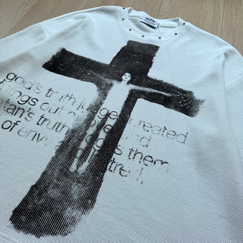 Brush Cross Graphic Long Sleeve Sweatshirt detail image 7