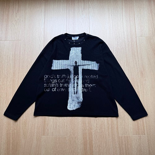 Brush Cross Graphic Long Sleeve Sweatshirt detail image 9