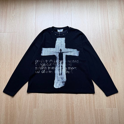 Brush Cross Graphic Long Sleeve Sweatshirt detail image 9