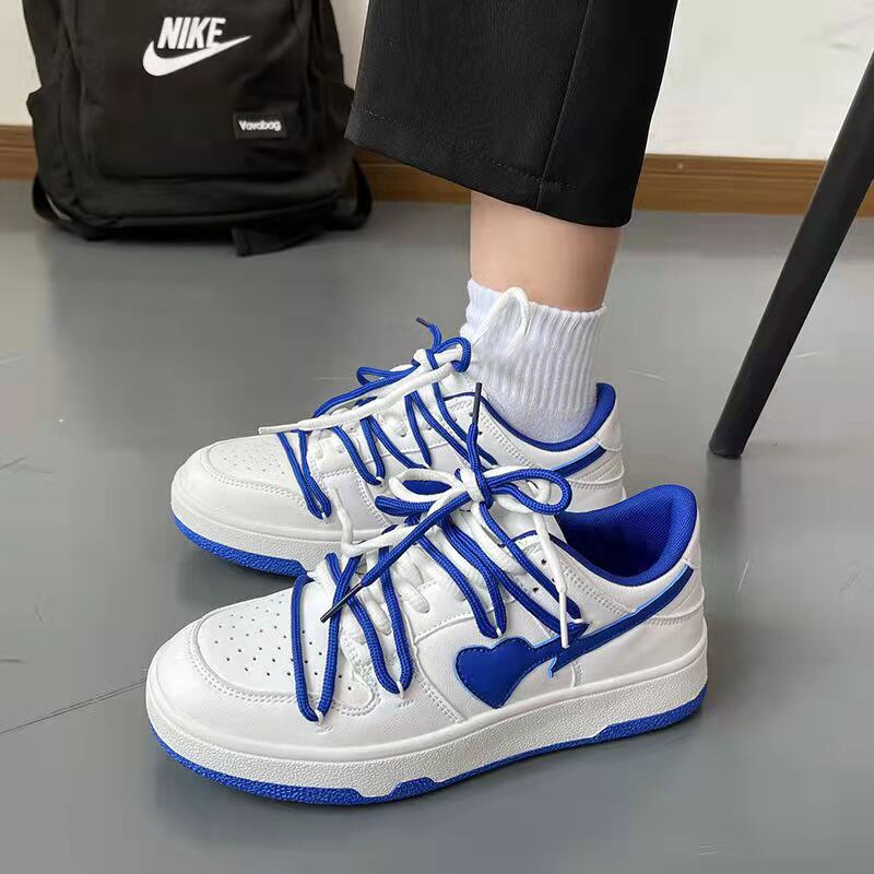 Breathable Height Increasing Love Stitching Hard-Wearing Lace-up Casual Versatile Sports Shoes Trendy Shoes Hip Hop Anti-Odor - Santo 