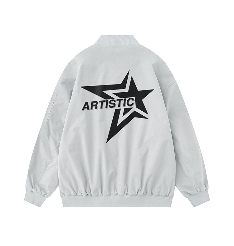 Artistic Star | Oversized Graphic Bomber Jacket