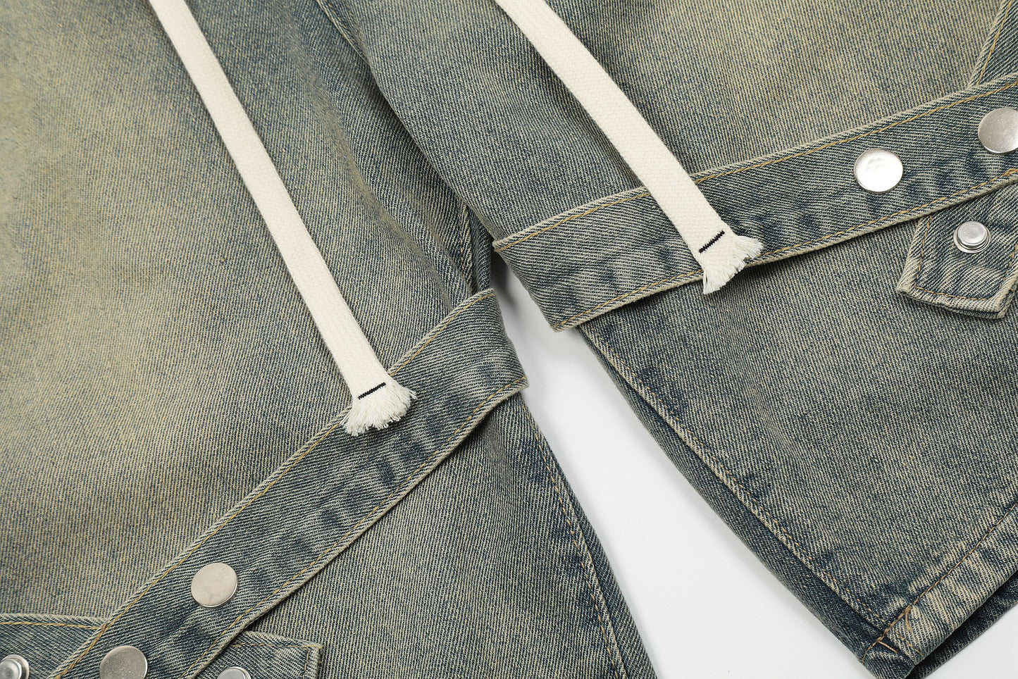 Drawstring Jeans Shorts Men Women Hip Hop Side Stripe Oversized Wide Leg Harajuku Punk Denim Baggy Streetwear Shorts Women - Santo 