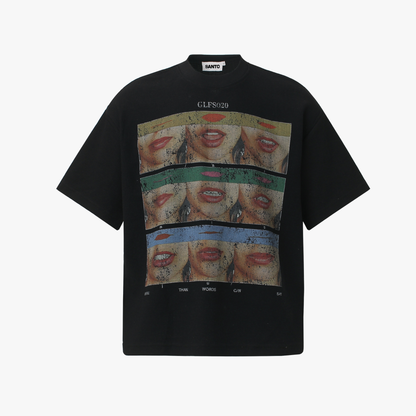 Pop Art Lip Print Graphic T-Shirt