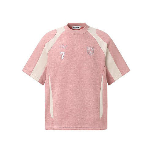 Suede-Touch Embroidered Sport Color-Block T-Shirt - Santo 