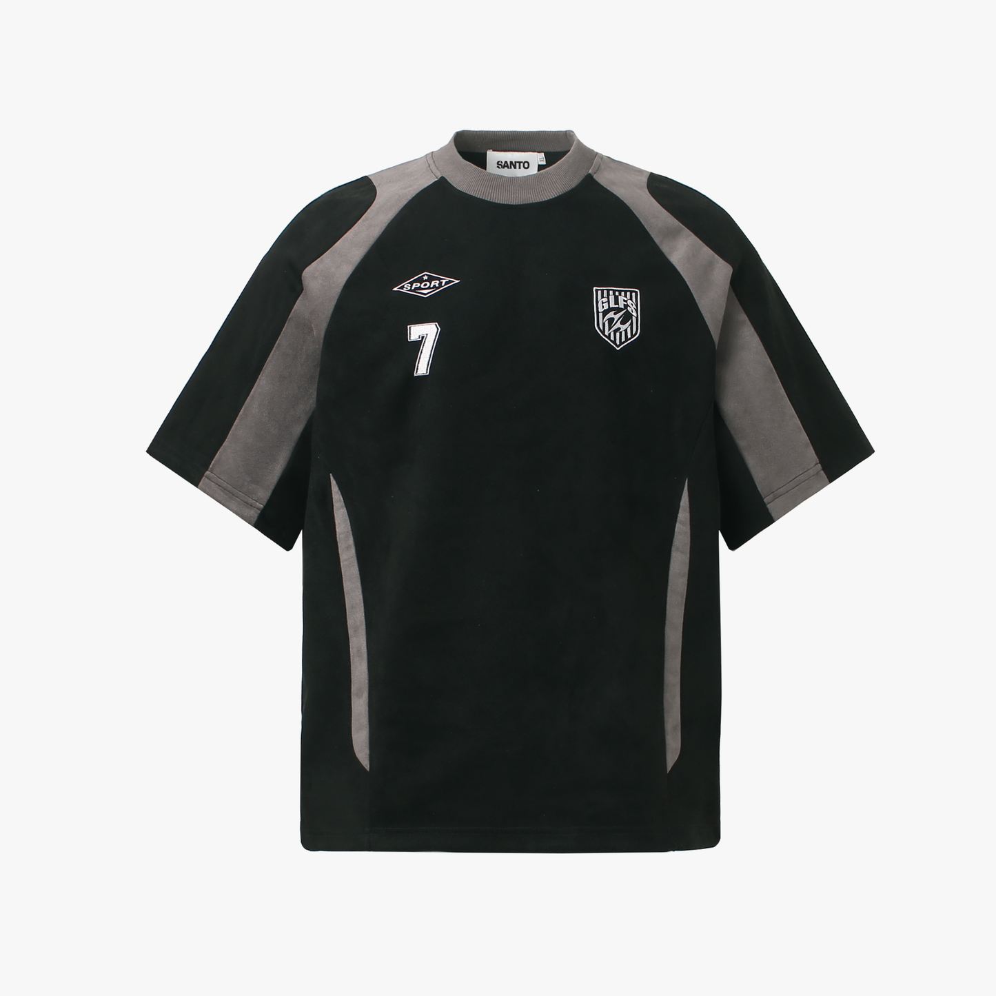 Suede-Touch Embroidered Sport Color-Block T-Shirt - Santo 