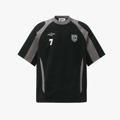 Suede-Touch Embroidered Sport Color-Block T-Shirt - Santo 
