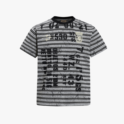 Grunge Striped Distressed Graphic T-Shirt