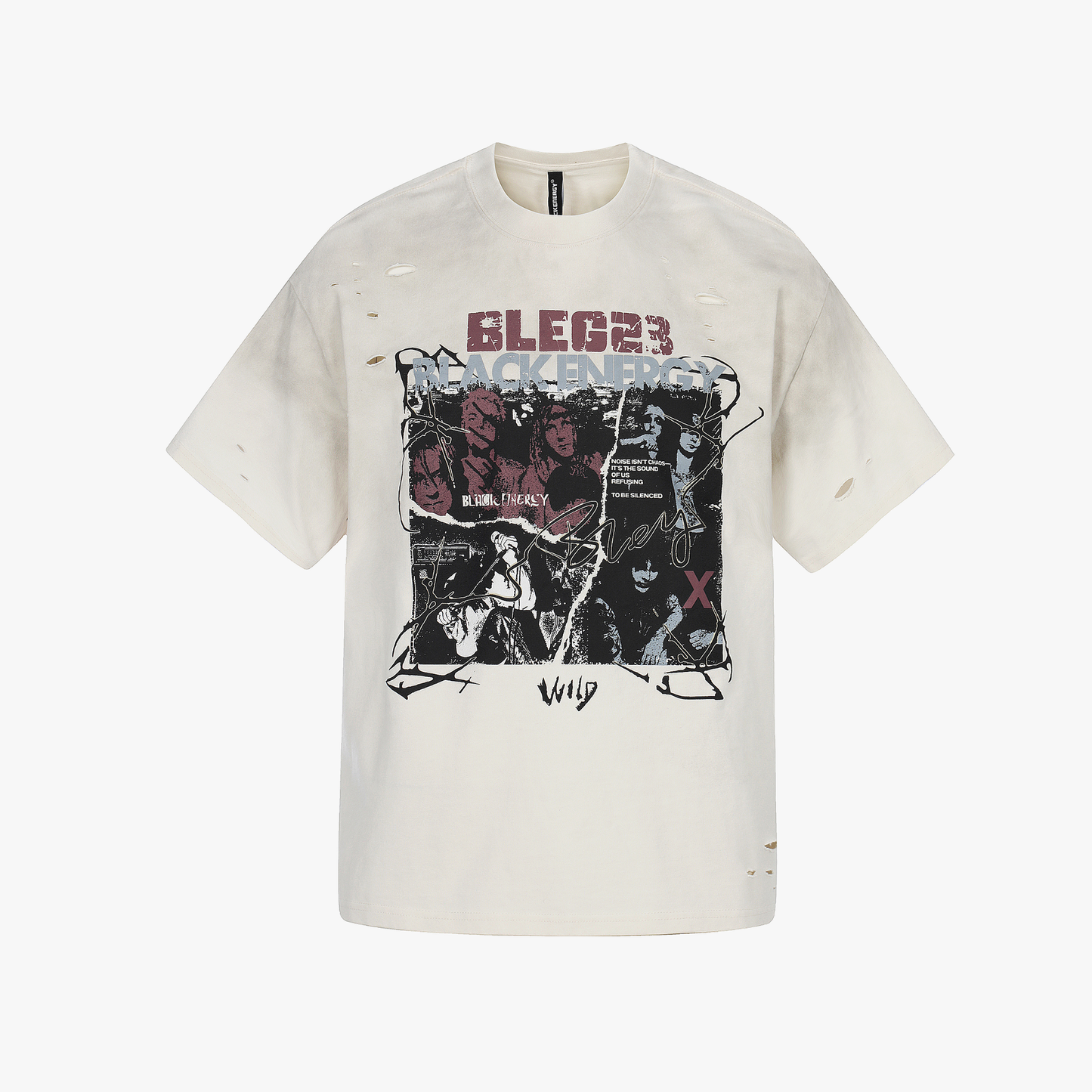 Oversized Distressed Rock Graphic T-Shirt