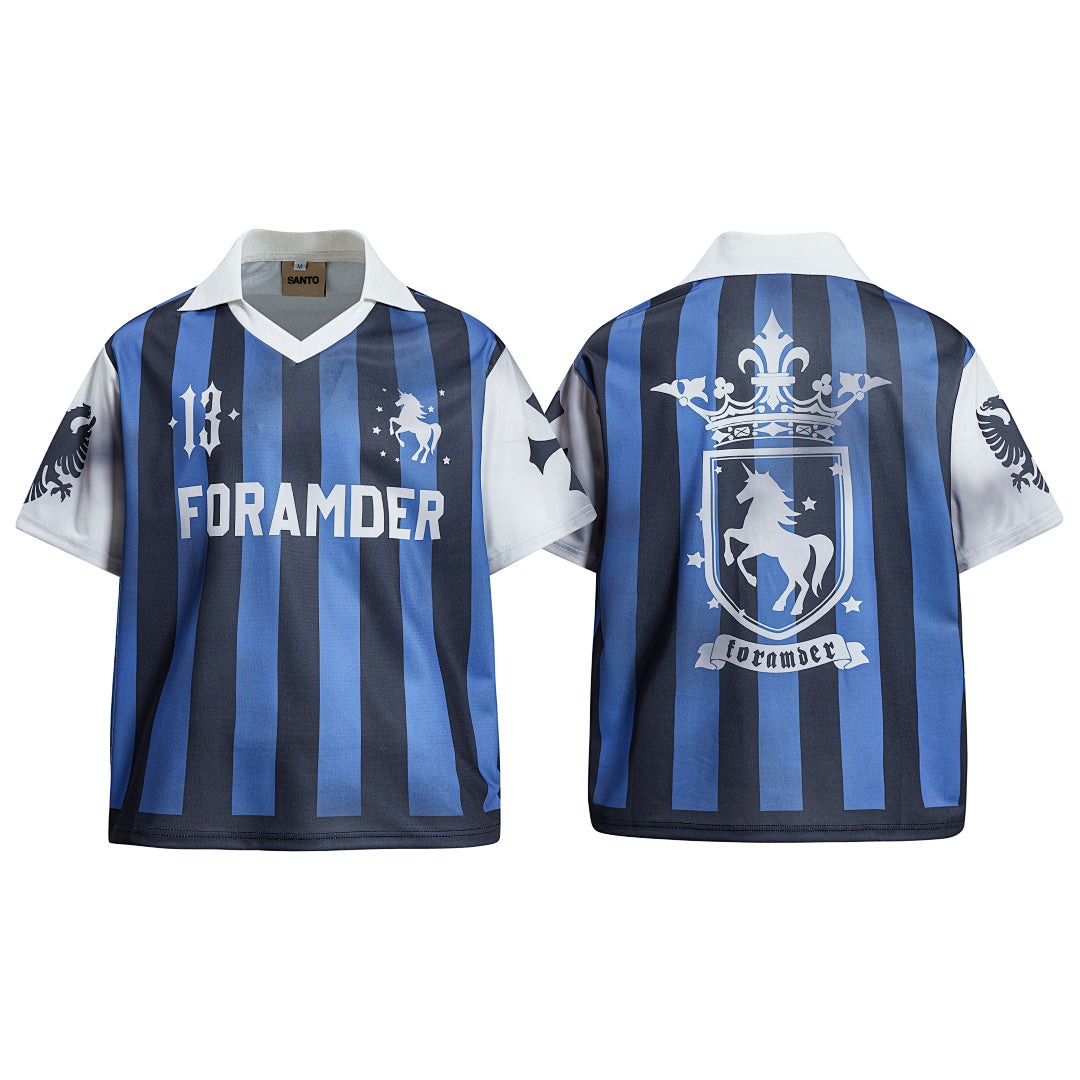 Oversized Retro Striped Football Jersey T-Shirt