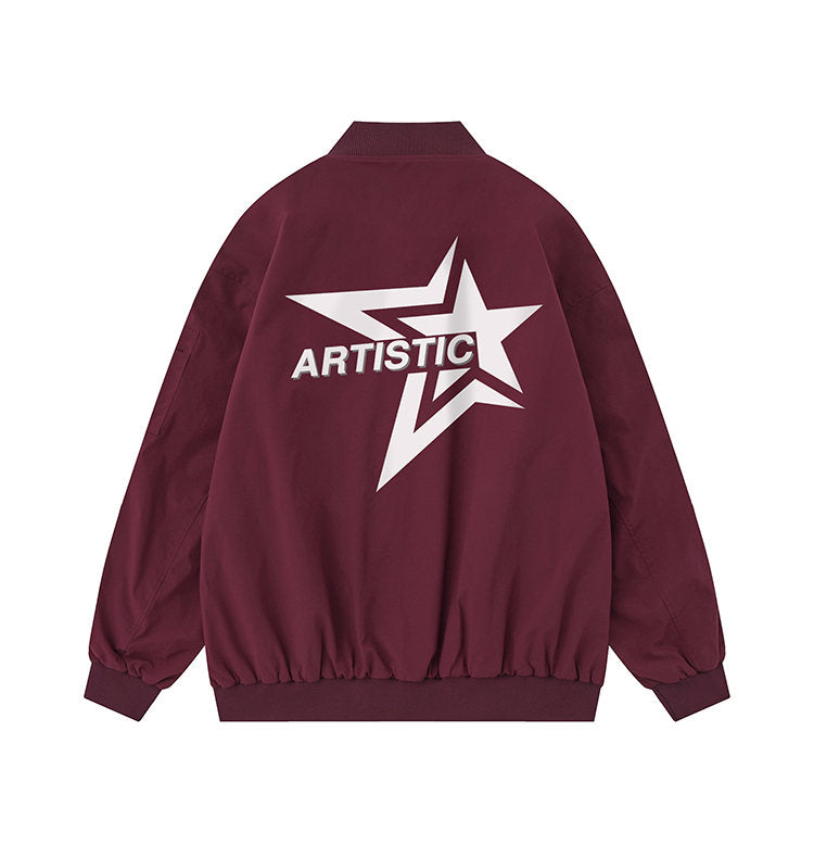 Artistic Star | Oversized Graphic Bomber Jacket