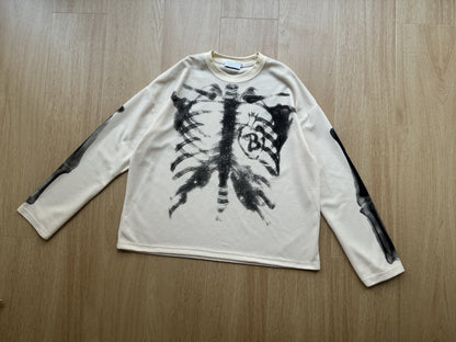 X-Ray Skeleton | Waffle Long Sleeve T-Shirt - Santo 